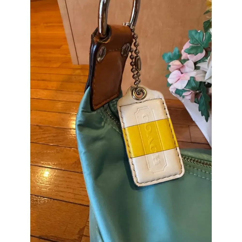 COACH F11669 Hamptons Weekend Blue Aqua Hobo Shoulder Bag (150